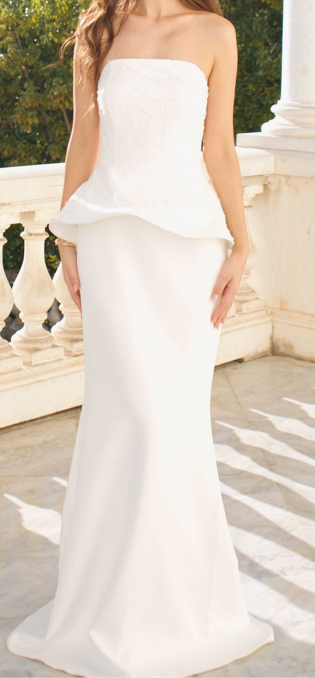 Abito lungo elegante bianco