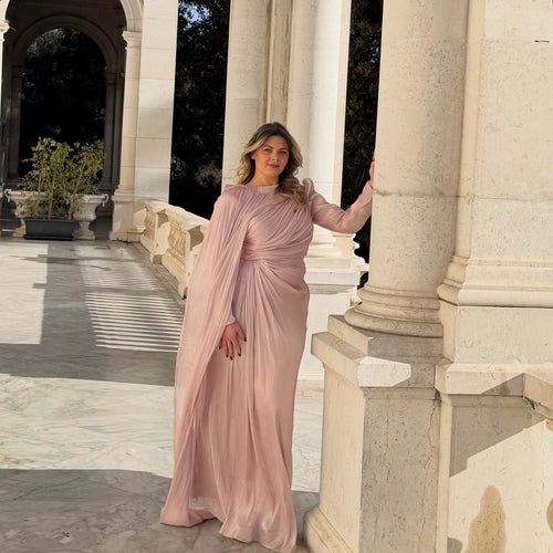 Abito Haute Couture in Chiffon Drappeggiato